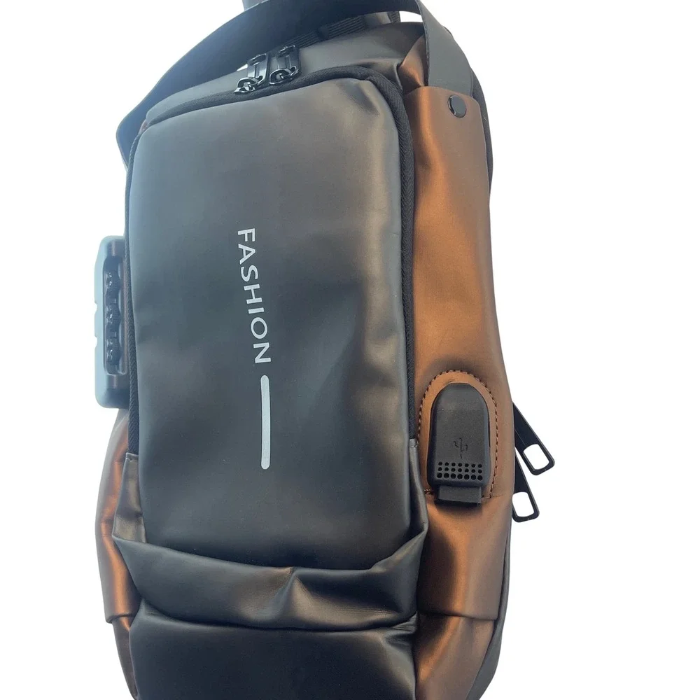 Fashion Sling unisex, Bag Anti Theft Crossbody Shoulder Chest Bag Pack Gray Brow